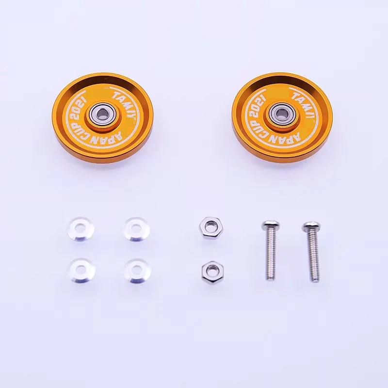 2pcs 19mm Aluminum Alloy Roller Guide Wheel Accessories Parts for Tamiya 2021 J-CUP Mini 4WD Car Model 95148 Upgrade Parts