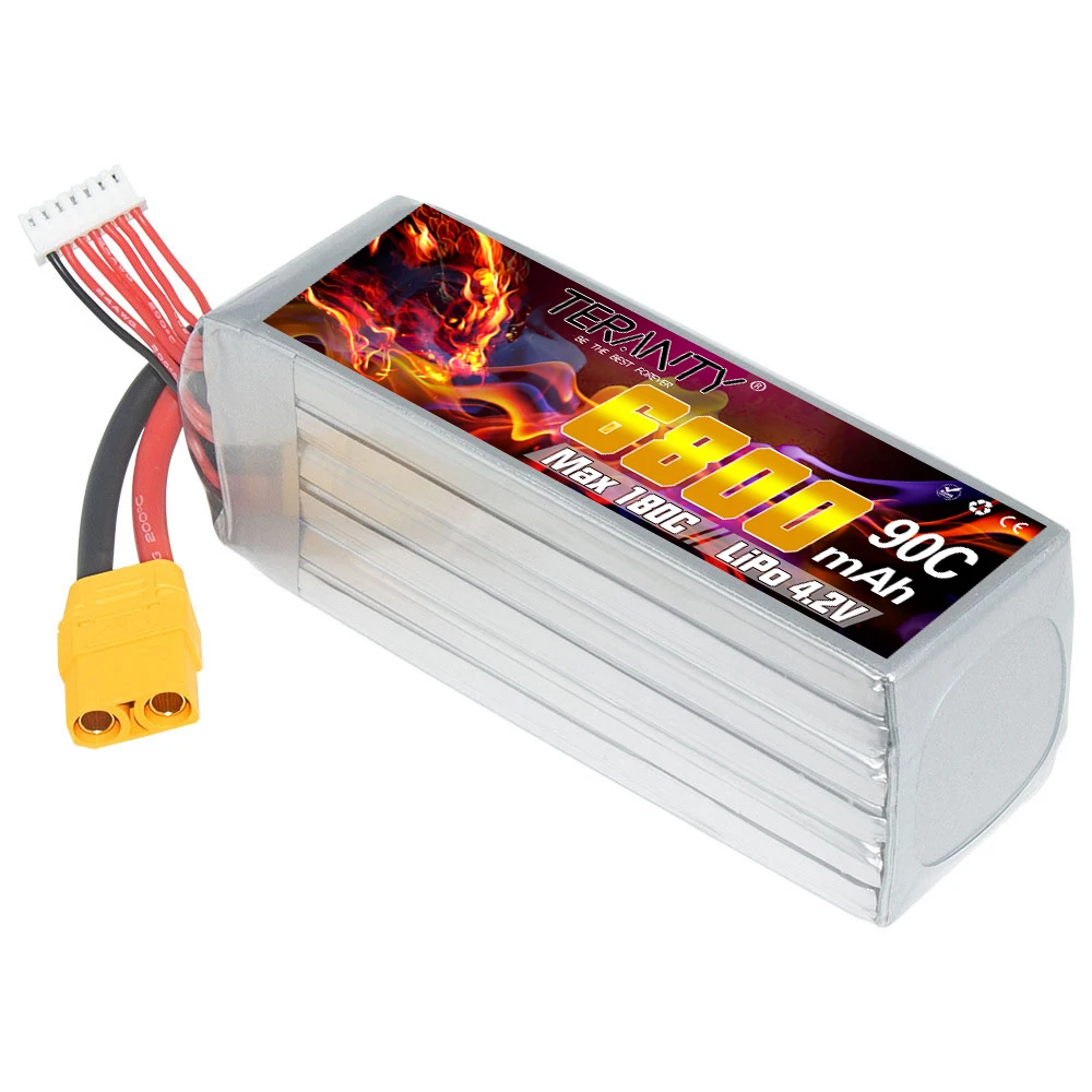 Teranty original 6800mah 6s 22.8v 90c/180c hv lipo bateria de controle remoto fpv helicóptero modelo rc bateria de lítio