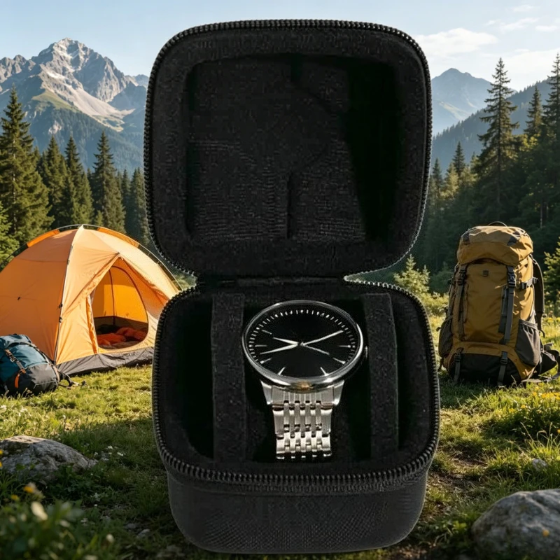 1pc Watch Storage Box,Portable Storage Pouch, 1 Slot, Decorative, Protective Case, Featuring Flexible Foam