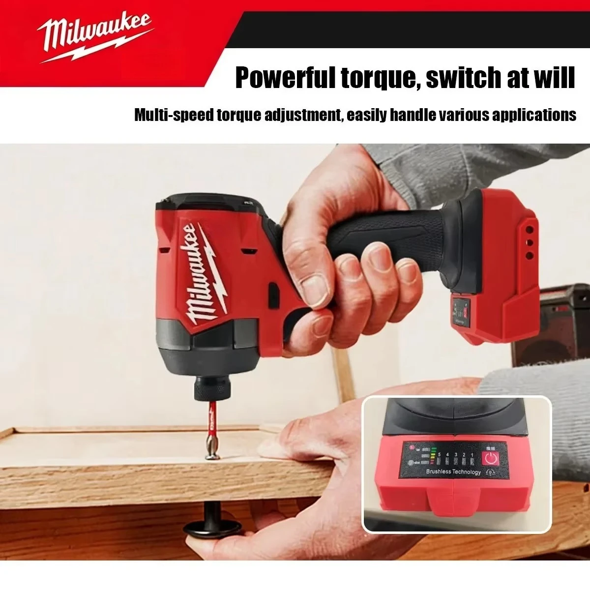 Milwaukee M18 Electric Screwdriver Powerful Cordless Screwdriver ,Fit for Home Improvement And DIY Projects