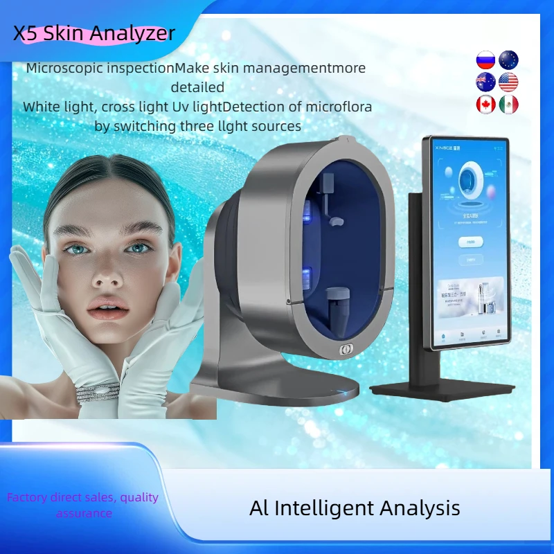 

3D Magic Ai Facial Testing Mirror Wood Lamp Acne Scanner Skin Detector Skin Analyzer Facial Tester Facial Analyzer Machine