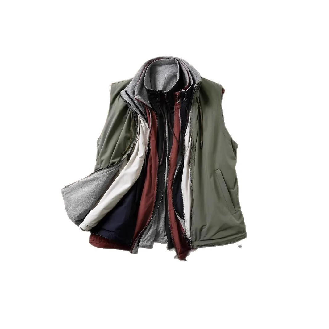 Women's Thick Fleece Zip-Up Vest with Stand Collar Solid Color Straight Fit Sports Casual Warm Winter Outerwear Vest with Side