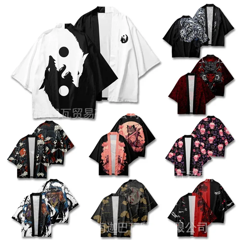 

Japanese Ukiyo-e Series Element Cloak Kimono Robe Versatile Cloak