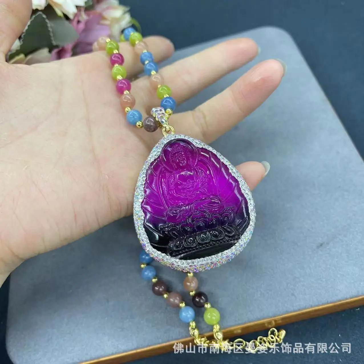 DIY accessories New Colored Glazed Guanyin Candy Color Agate Sweater Chain New Chinese Popular Necklace Original Design Hot Sell