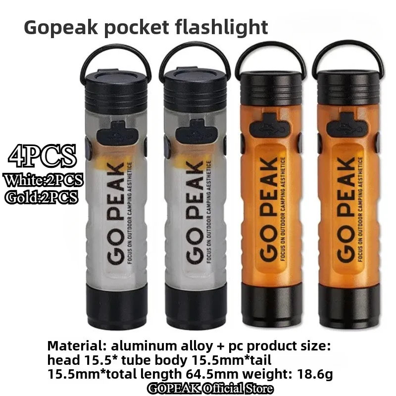 GOPEAK Pocket Mini-zaklamp Outdoor Key Clip Cap Ambient Led Lang uithoudingsvermogen Ramphulp Noodsituatie 5050 Klein licht