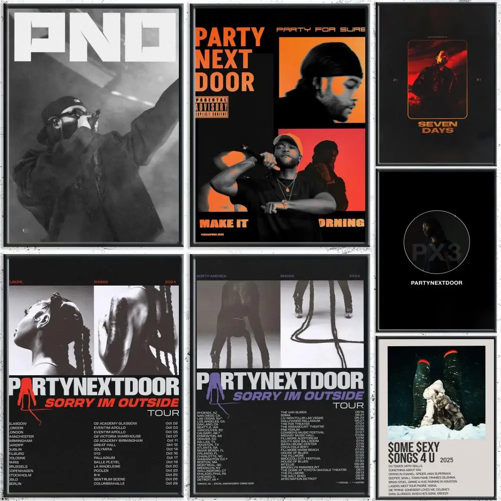 R&B Singer PartyNextDoor Poster HD Waterproof Self-Adhesive Wall Art – Multi-Scene Use, Top Gift Pick