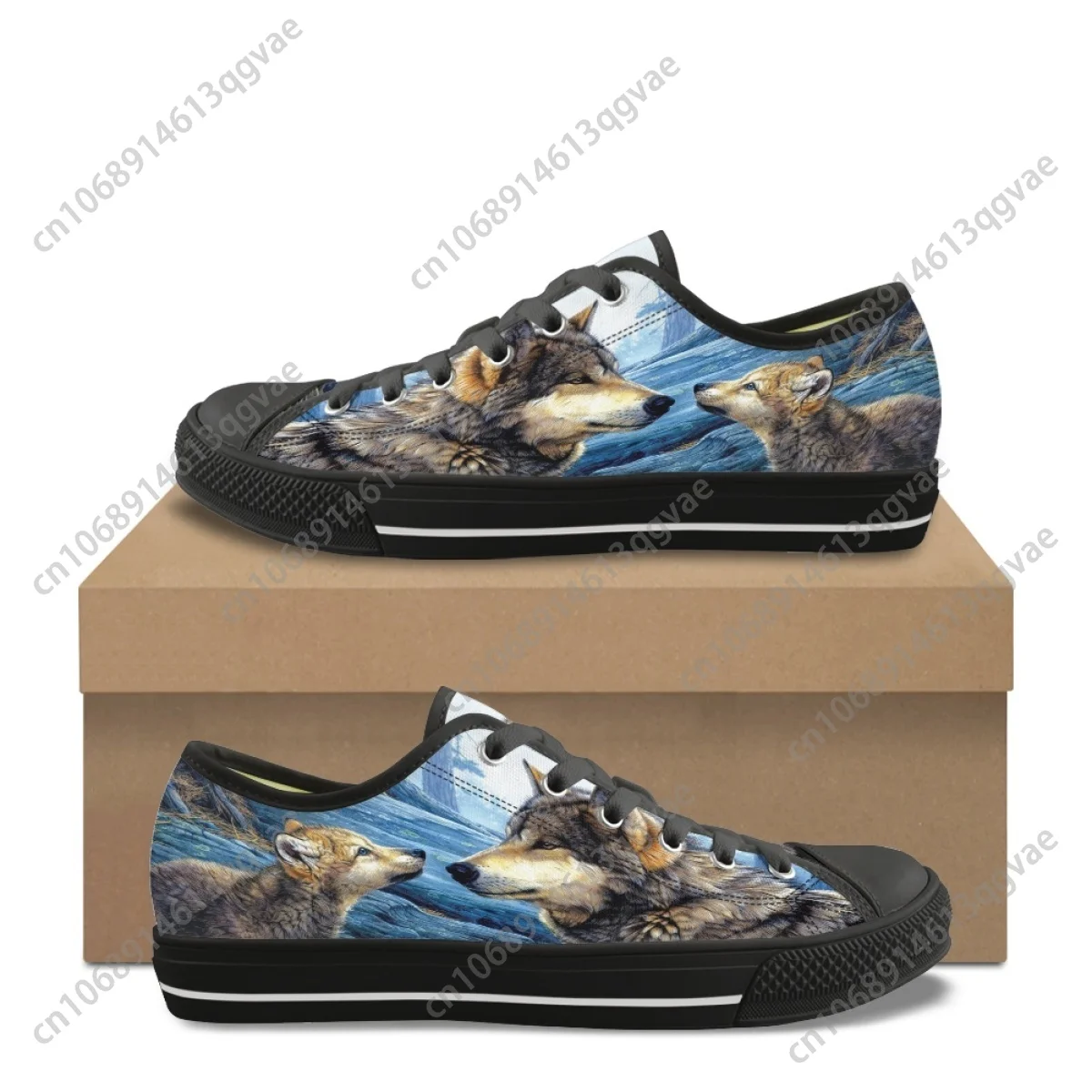 

Wolf Pattern Printing Low Top Sneakers Mens Womens Teenager High Quality Canvas Sneaker Couple Shoes Custom Personalized Shoe