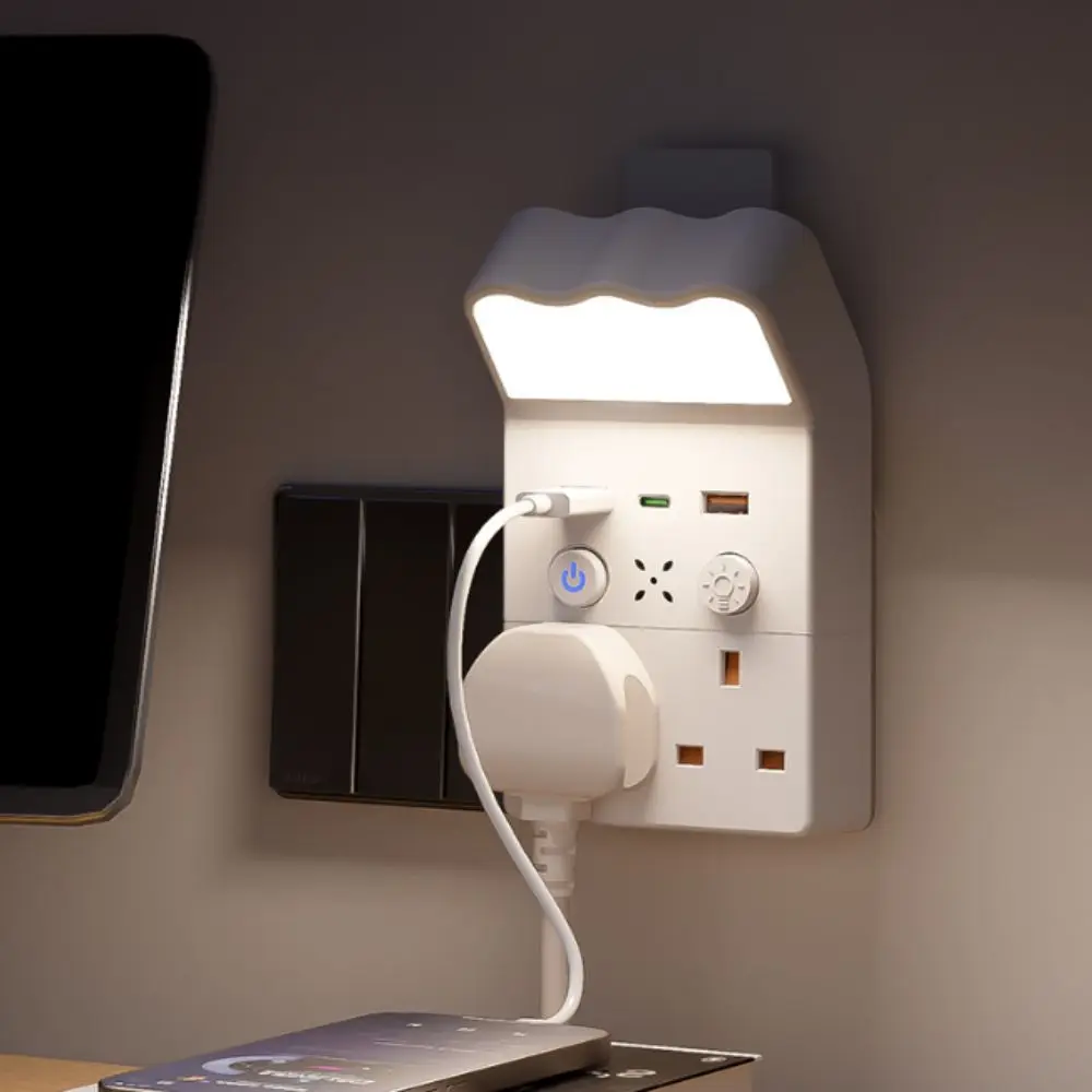 USB Quick Charge Smart Remote Night Light LED Night Light Flame-Retardant Plastic Wall Socket Plug-and-Play Installation