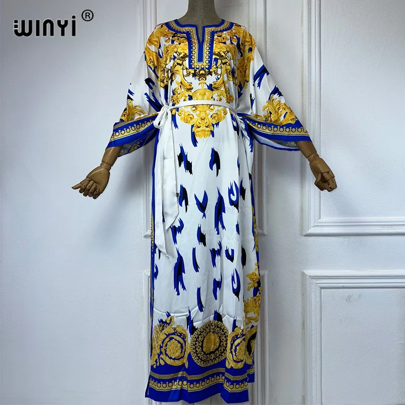 WINYI muslim's dresses for woman maxi dress fashion kaftan Floral Print Kaftan abaya dubai luxury summer Bohemian party dress