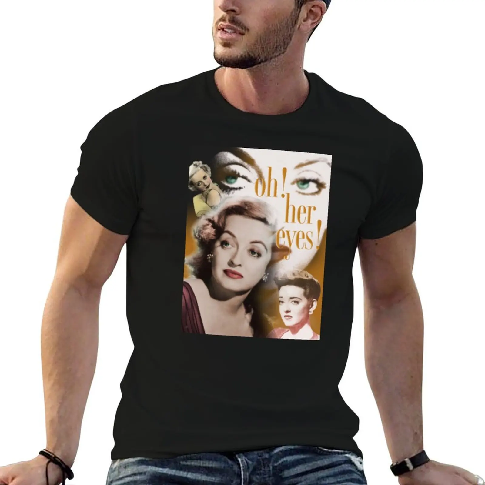 

Бетт Дэвис О, ее глаза! Футболка мужская футболка дизайнерская мужская футболка хлопковая футболка