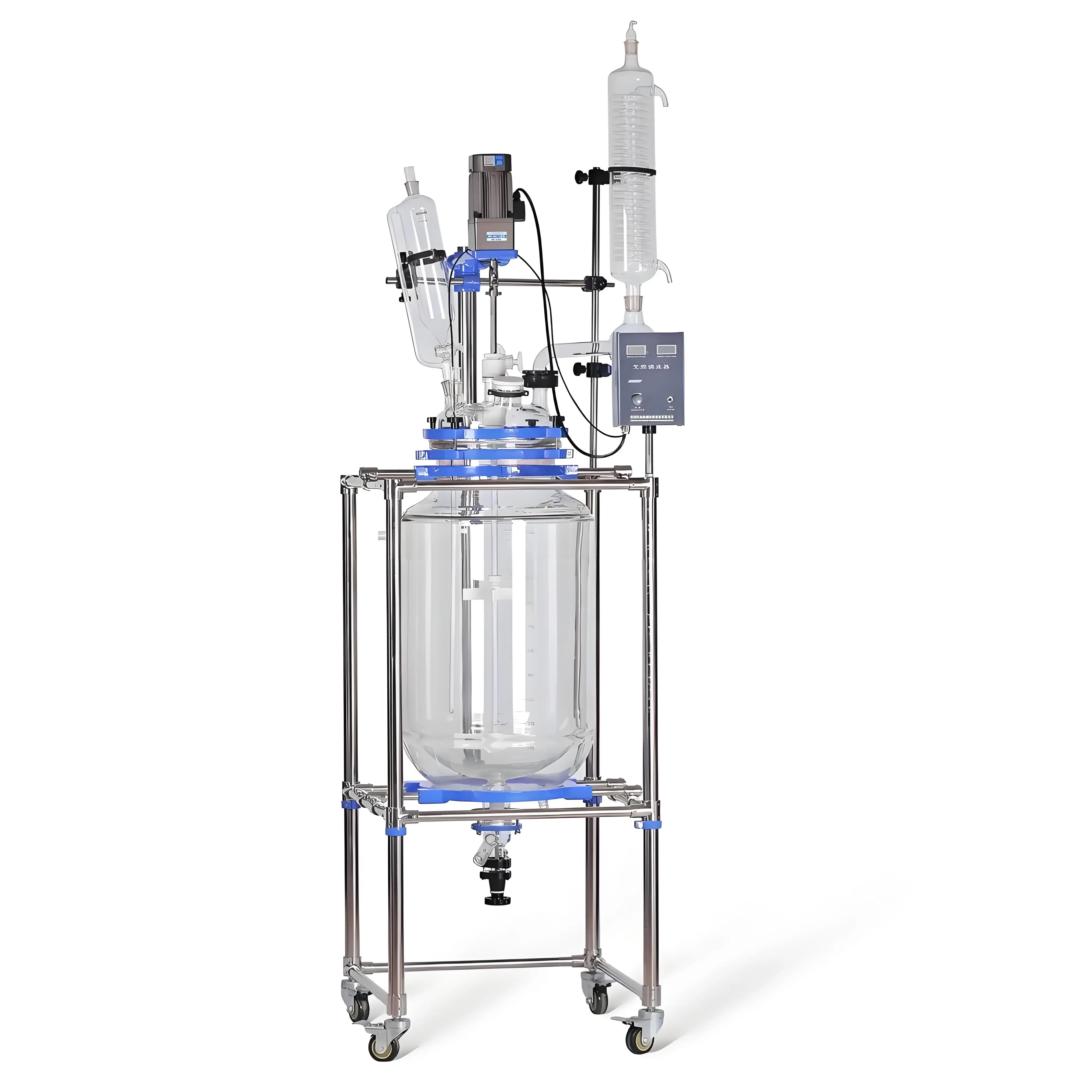 ZOIBKD Large Capacity  S-100L Jacketed Reactor Laboratory Glass Reactor Chemical Reaction Vessel With Digital Display (110V/220)