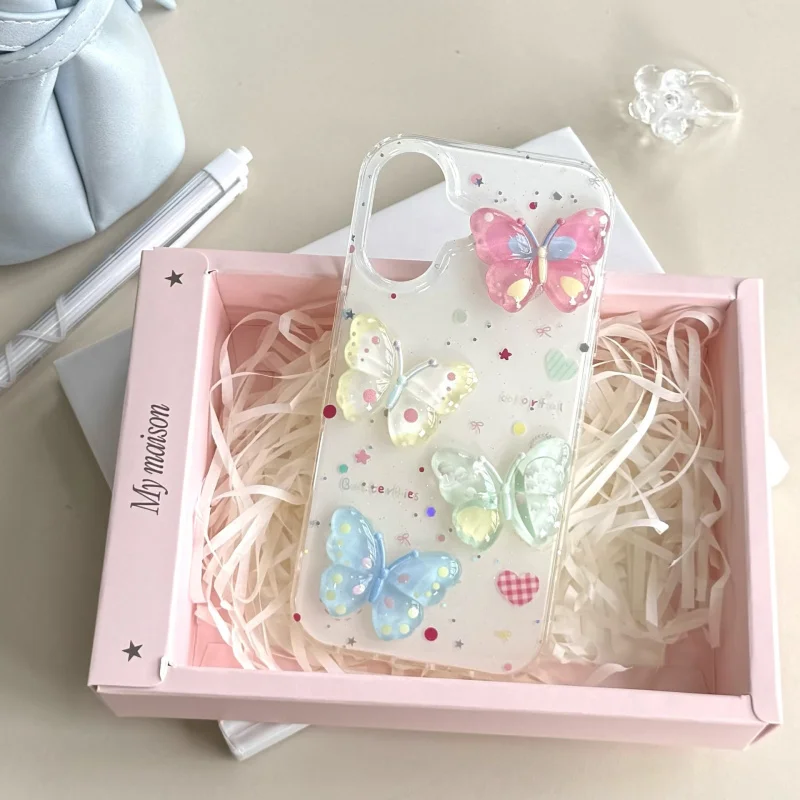 

Three-dimensional Flower Butterfly Phone Case Suitable for Apple16/15PROPersonalized Protective CaseiPhone14/13Anti-Fall