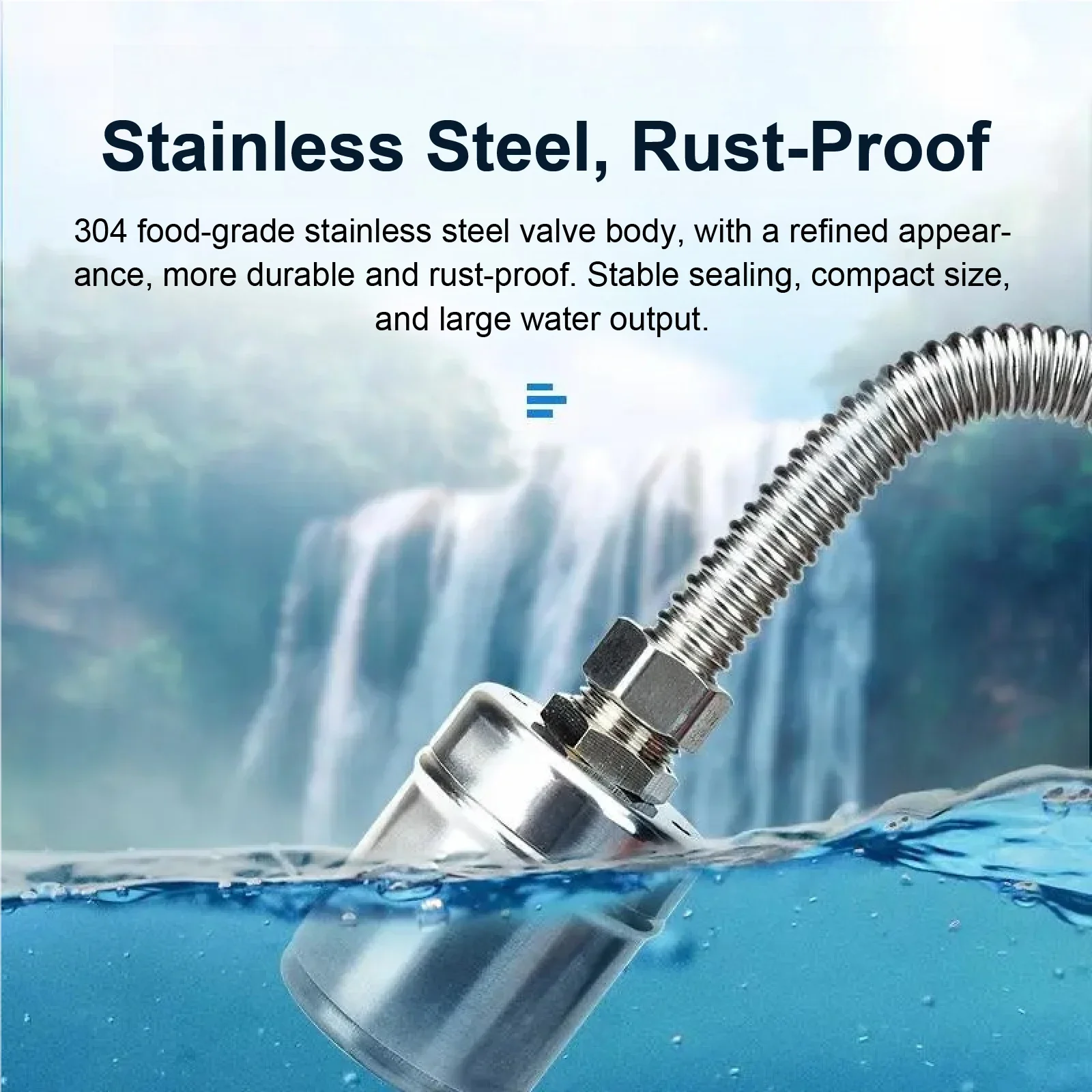 304 Stainless Steel Float Valve Water Level Controller 4-point Switch Automatic Water Replenishment Full Water Kitchen Faucet