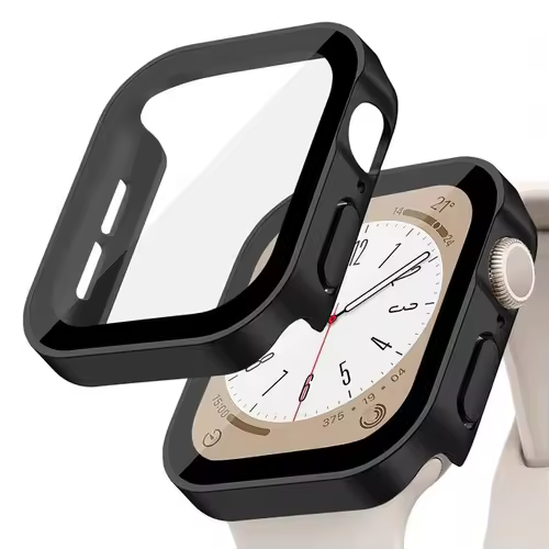 Glass+Case For Apple Watch 42 46mm 45mm 41 49 44mm 40 mm straight edge Screen Protector Cover Case iWatch SE 6 7 8 9 10 11 Ultra - Image 8