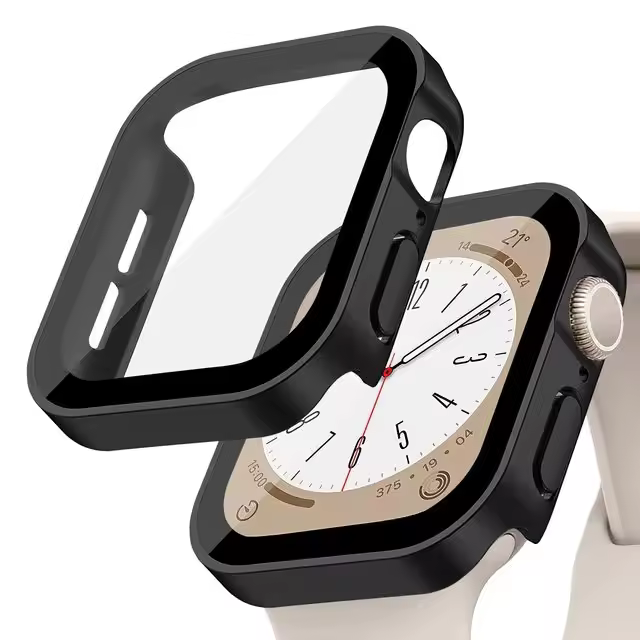 Glass+Case For Apple Watch 42 46mm 45mm 41 49 44mm 40 mm straight edge Screen Protector Cover Case iWatch SE 6 7 8 9 10 11 Ultra - Image 8