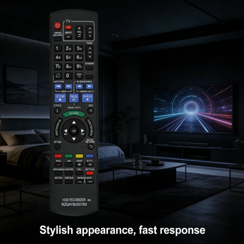 High-Quality N2QAYB000780 Remote Replacement for Panasonic Blu-Ray DVD Recorder, Stable Signal & Long Service Life