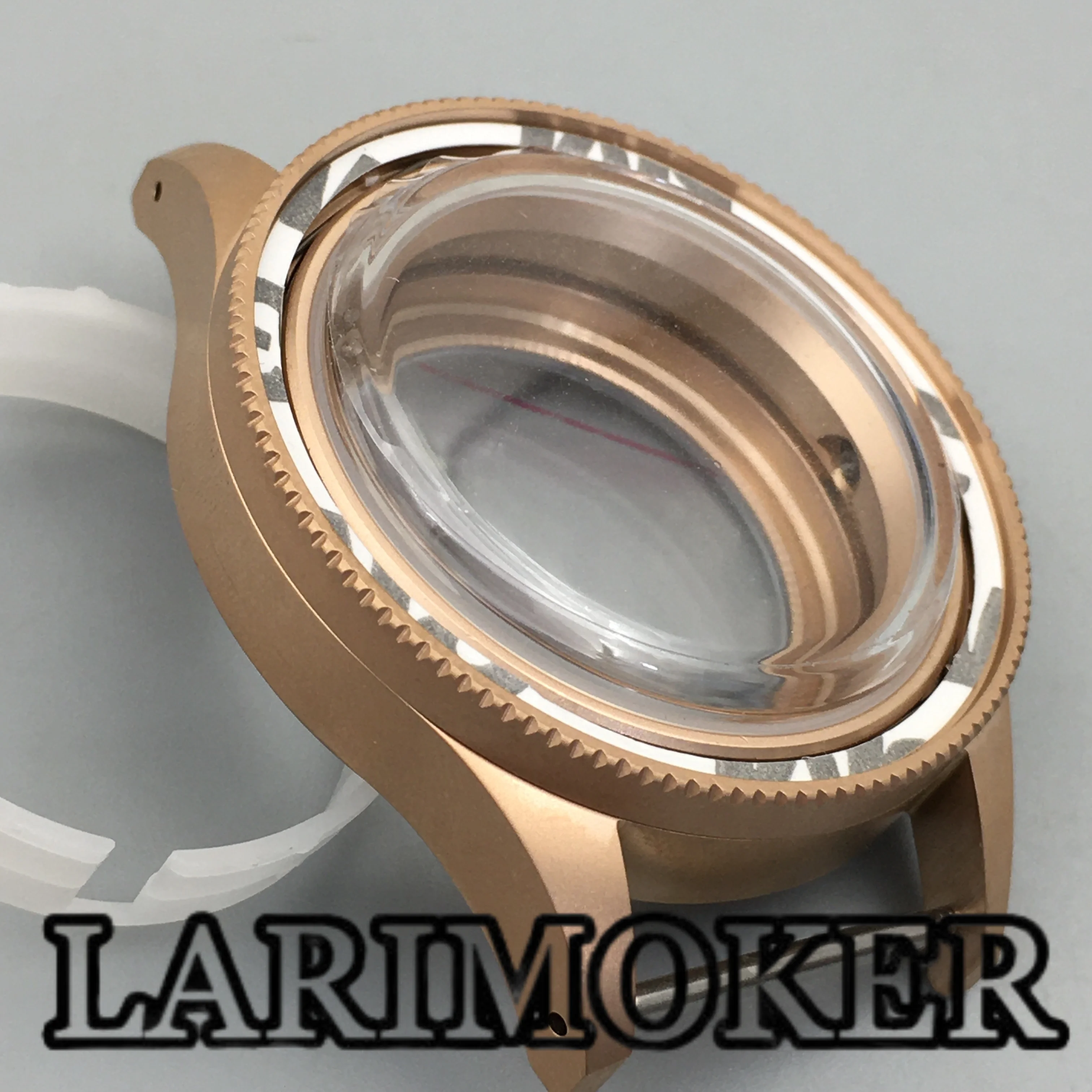 LARIMOKER 40 مللي متر حافظة ساعة بلوري قبة الياقوت الزجاج السيراميك مضيئة الحافة صالح NH35 NH36 ETA2824 PT5000 Miyota8215 حركة #4