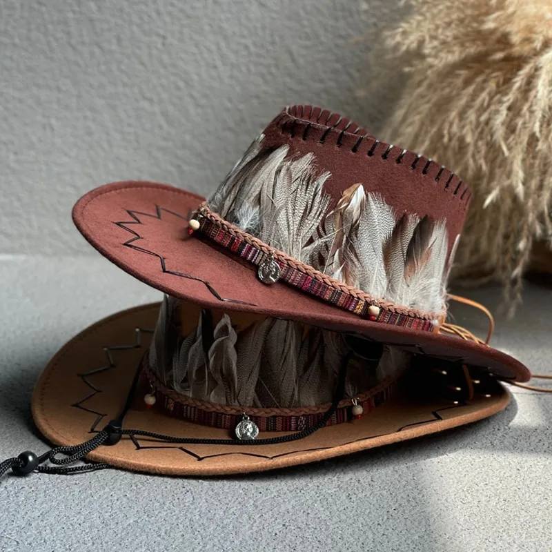 56-58cm Western Cowboy Hat Male Female Spring Autumn Sunshade Large Jazz Hats