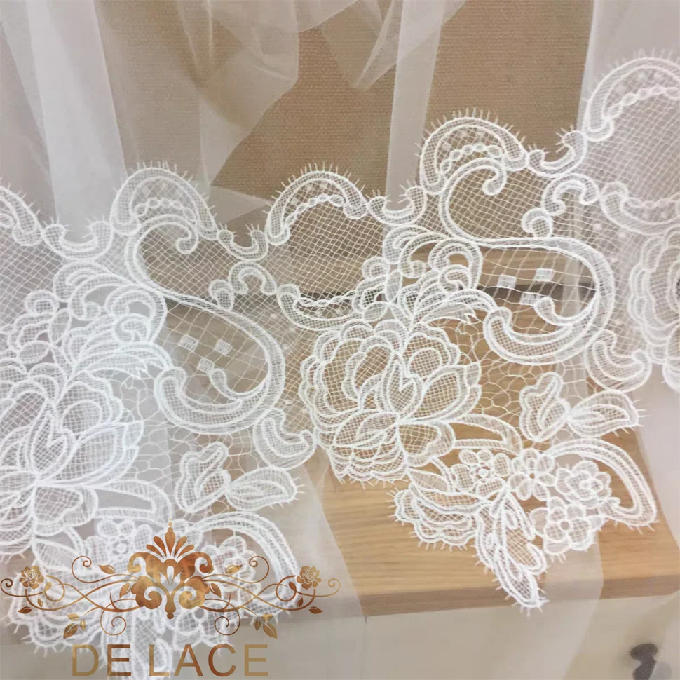 

SXGN Handmade DIY Accessories Lace Patch Vintage Hollow Out Eyelash Wedding Dress Lace Trim
