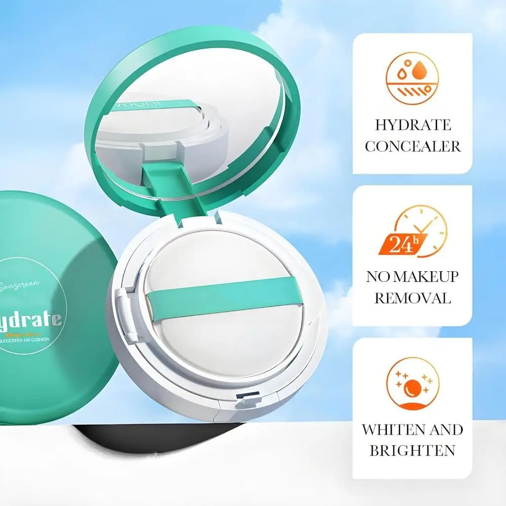 Facial Tinted Sunscreen SPF60 Sun Cushion Moisturizing & Soothing Oil-Free Face BB Cream Natural Dewy Lightweight