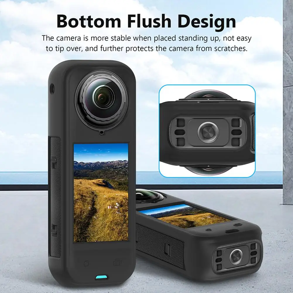 Black Version For Insta360 X5 Lens Body Cover Lens Protective Cover Anti Drop And Skin Friendly Silicone Protective Cover P7Y3
