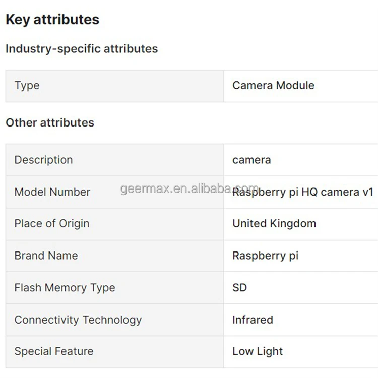 RPi 3B 4B 5 Zero 2 12.3 Megapixels IMX477 Sensor COMP8 High Quality Raspberry Pi HQ Camera Module 12.3MP 7.9mm Diagonal Sensor