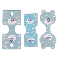 50pcs Blue Paper Cards Price Tags Display Card Holder for Hairband Bracelets Jewelry Storage Packaging Handmade DIY Accessories