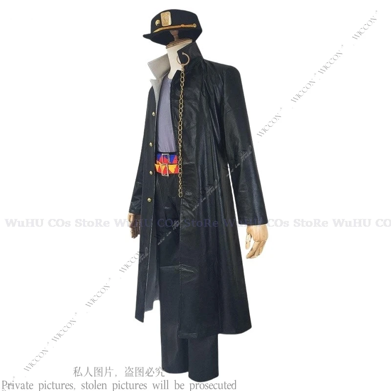 Kujo Jotaro Jo Аниме Косплей Костюм Jo's Парик Невероятные Золото Kujo Топы Пальто Приключения Непобедимый Человек Jojo Костюм Для Хэллоуина