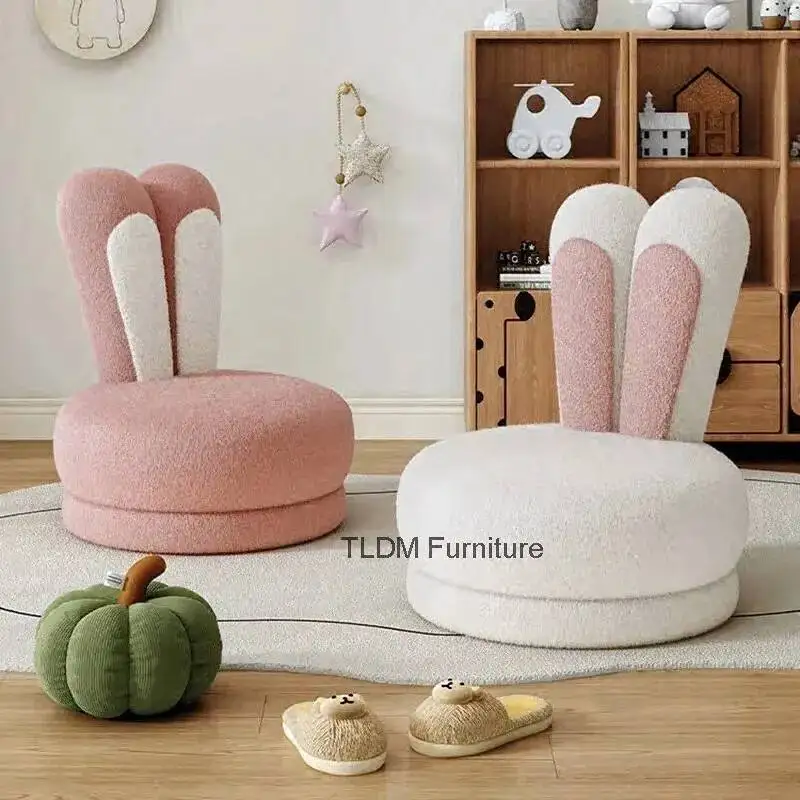 High-end Lazy Living Chair for Apartment Rotating Rabbit Soft Backrest Chairs Modern Creative Single Living Sofa for Bedroom
