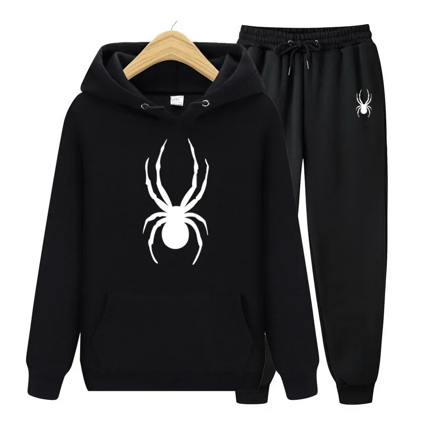 2024 Spring and Autumn men's suit brand fashion spider hoodie + trousers men's casual jogging sportswear 2 sets