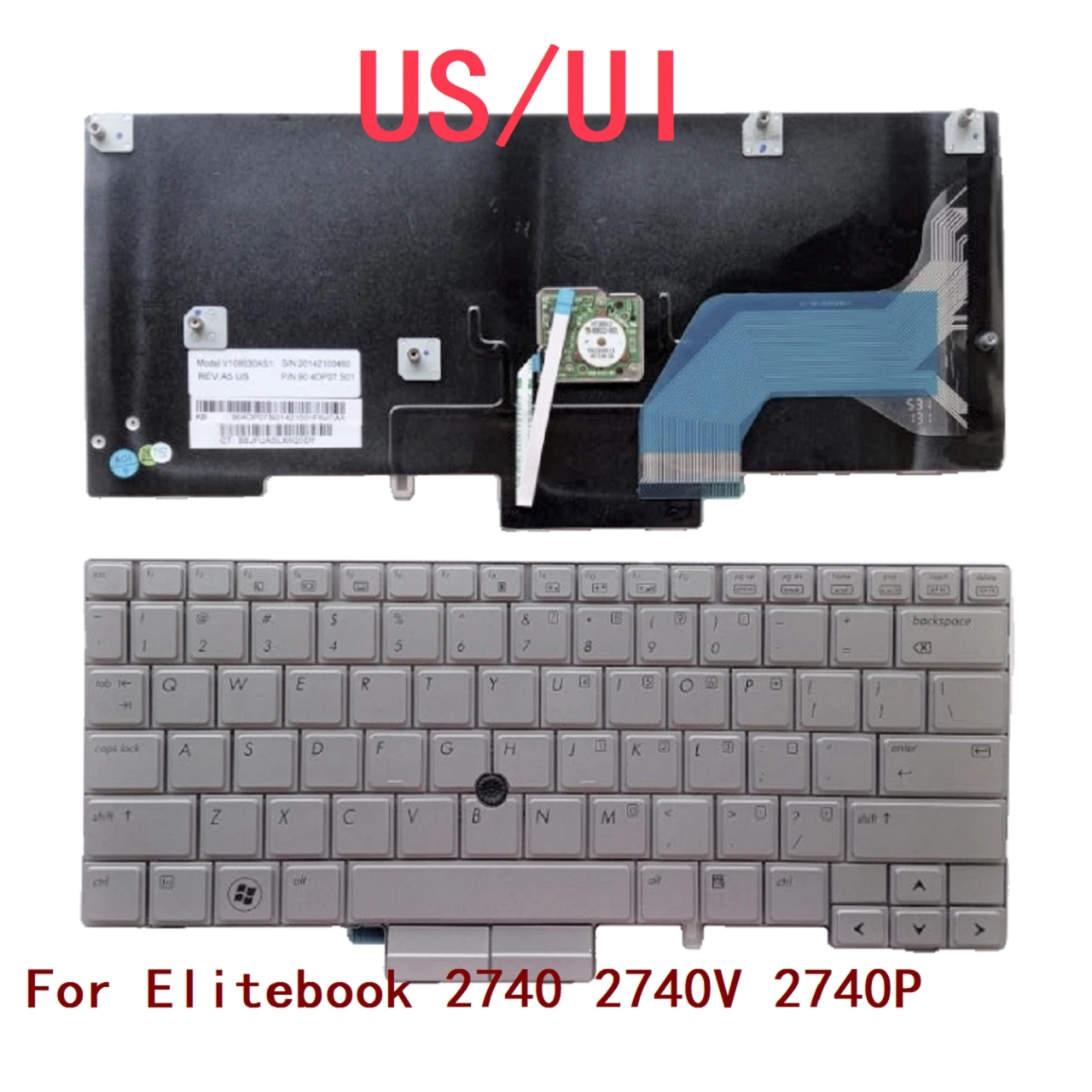 

New US UI Laptop Keyboard For HP Elitebook 2740 2740V 2740P Notebook PC Replacement