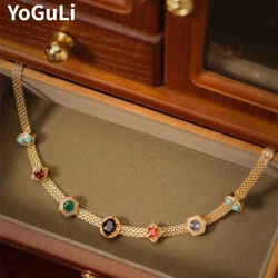 Fashion Jewelry Luxury Temperament Colorful Charm Necklace For Women Female Gifts Delicate Design Accessories Dropshipping