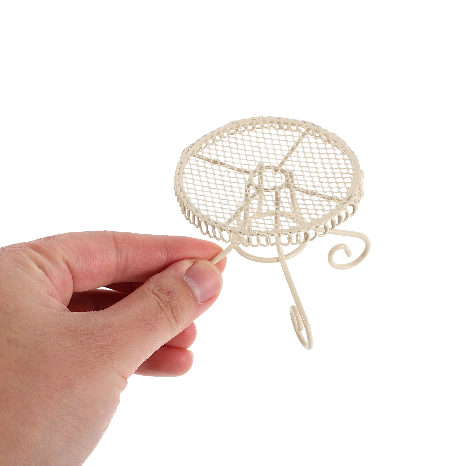 Mini Table Iron Small Exquisite Bedroom Home Decor House Miniature Garden Furniture Miniature Dollhouse Garden Stool Sets Toy