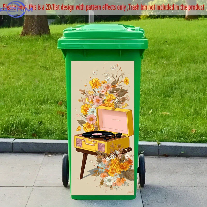 2D Flat Printing 1pc 2D Pattern Printed Kitchen Trash Can Sticker xcm 