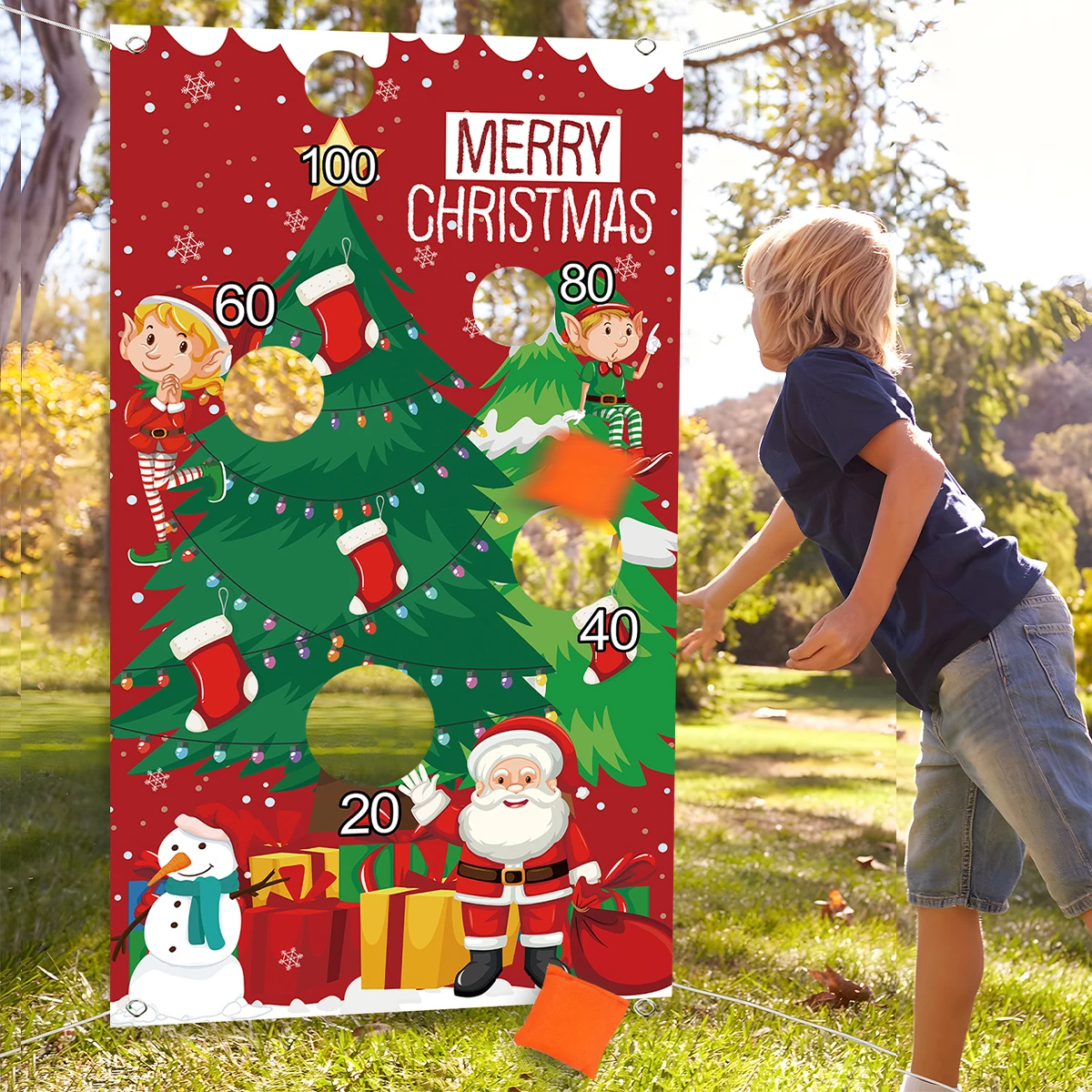 Christmas Sandbag Flag Merry Christmas Decoration for Home 2023 Cristmas Ornament Navidad Xmas Party Kids Gifts New Year 2024