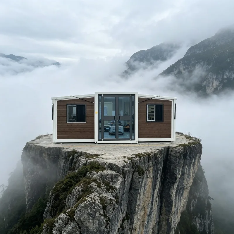 Luxury Double-Wing Expandable Container House 20ft 40ft Prefab Folding Home with Bathroom Kitchen Quick Assembly Portable Villa