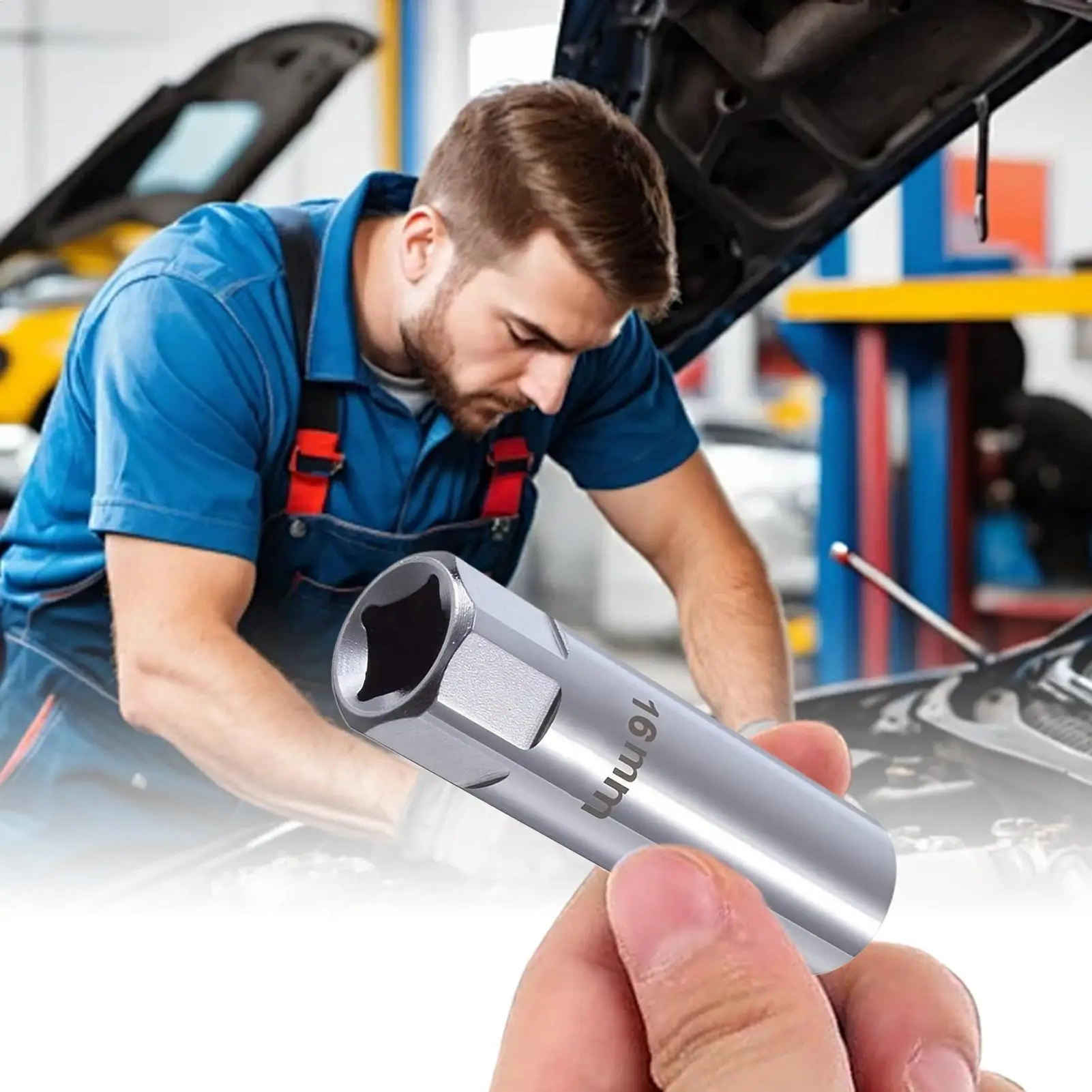 Zündkerzenschlüssel-Adapter 14mm 16mm – Montage-, Austausch- und Reparatur-Kit mit Drehmoment- und Magnetfunktion zum Entfernen und Ausgleichen des Zündkerzenabstands – Mechanisches Werkzeug – Detail 11