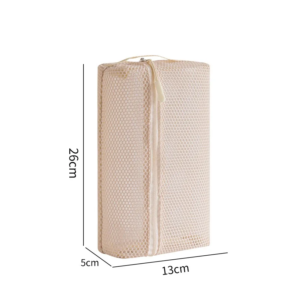 Casual Nylon Storage Pouch With Zipper Hand-held Cosmetic Bag Mesh Multipurpose Toiletry Wash Bags Women
