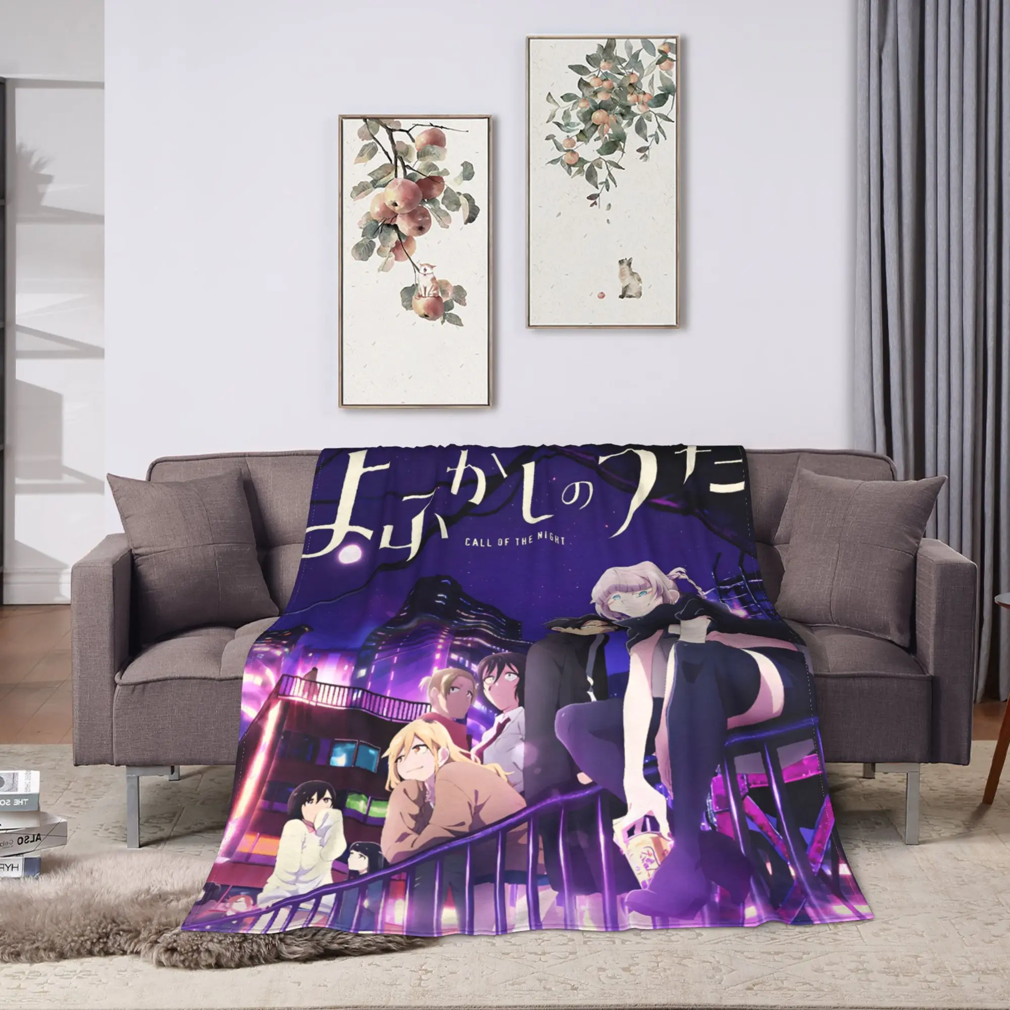 Call of the Night Mange Warm Soft Blanket Travel Plush Bedding Throws Novelty Couch Chair Flannel Bedspread Sofa Bed Cover