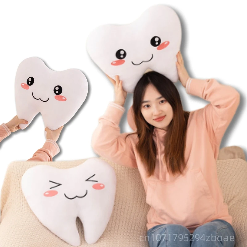 20-40cm Kawaii Lifelike Tooth Plush Toys Cute White Teeth Stuffed Soft Pillow Funny Sofa Cushion Decor Gift For Boys And Girls