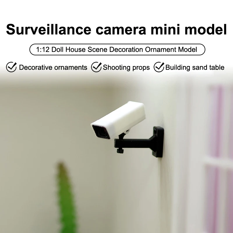 Custom 1/12 Mini Surveillance Camera for Dollhouse, Home Decor and Doll's Micro Scene Display