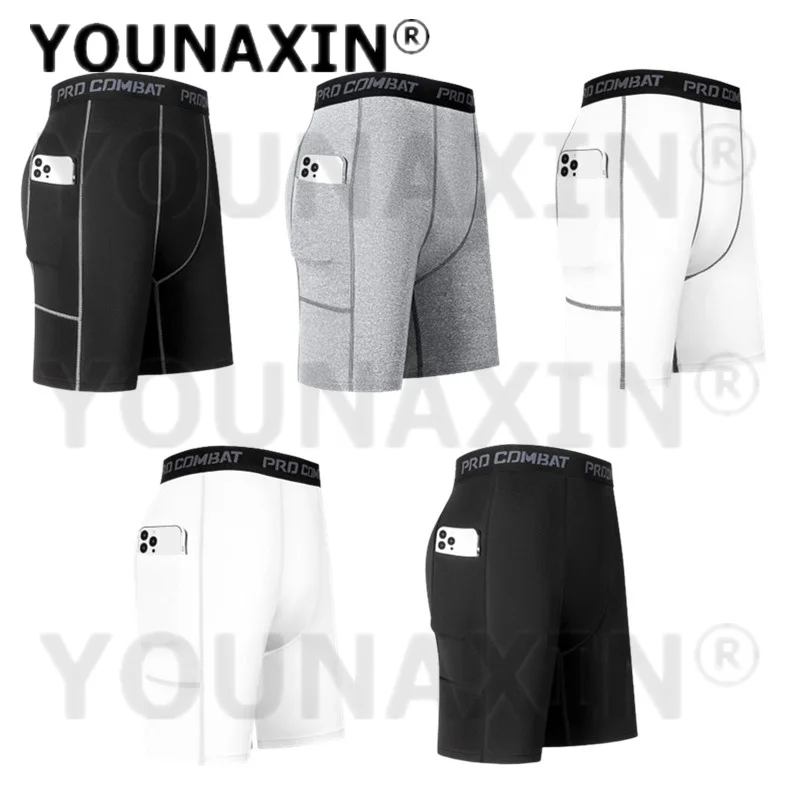 

Men’s Base Layer Running Yoga Sports Shorts Leggings Skinny Pants With Pocket Gym Training Fitness Underwear S M L XL 2XL 3XL