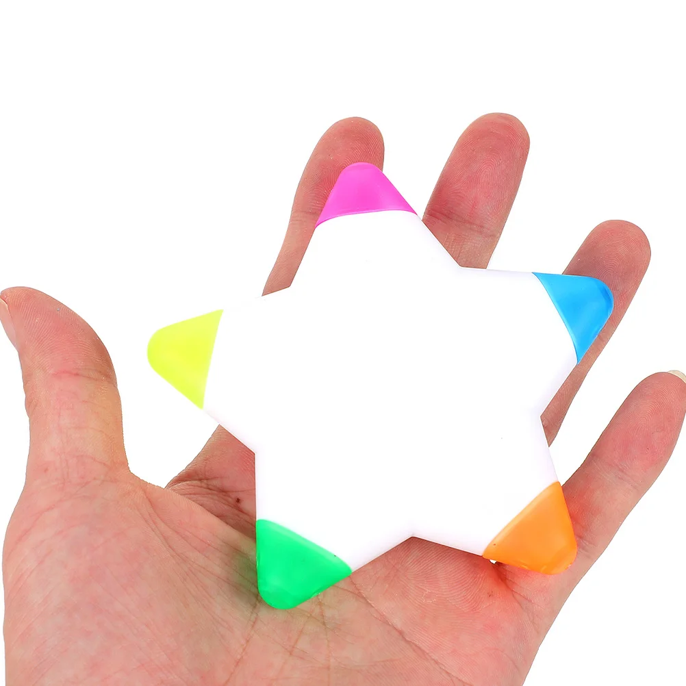 3 Pcs Highlighter Portable Highlighters Star Multicolor Shape Colored Graffiti Plastic Pens