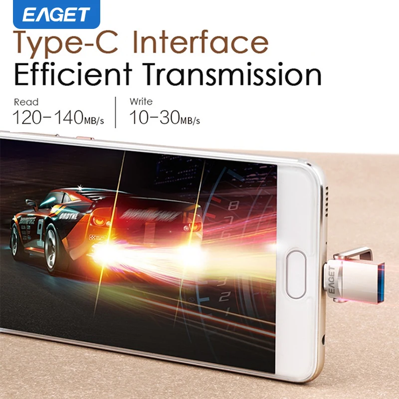 EAGET USB 3.2 Flash Drive 2 in 1 USB e tipo C Pen Drive 32gb 64gb 128gb 256gb Pendrive Memory Stick flash Disk per PC Phone