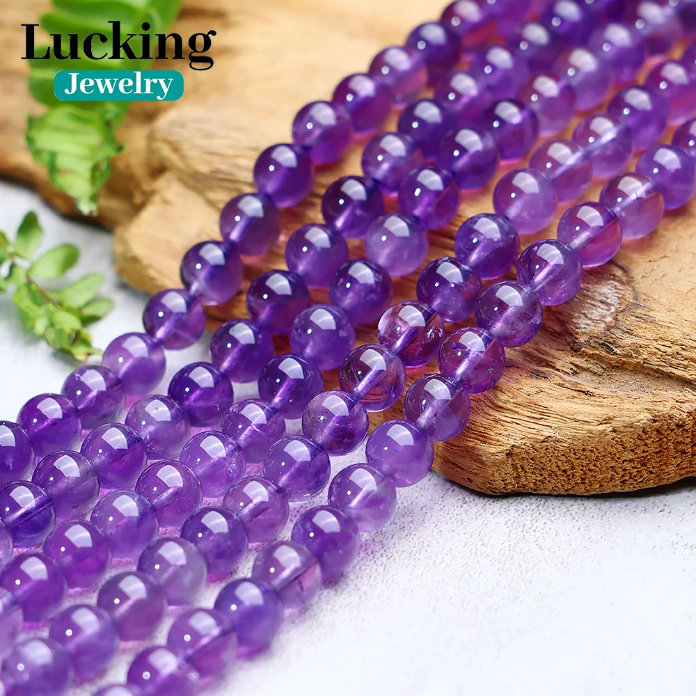 

A+ Genuine Natural Light Amethyst Purple Crystal Beads 4-12mm Loose Quartz Beads For Jewelry Making DIY Bracelets Necklace