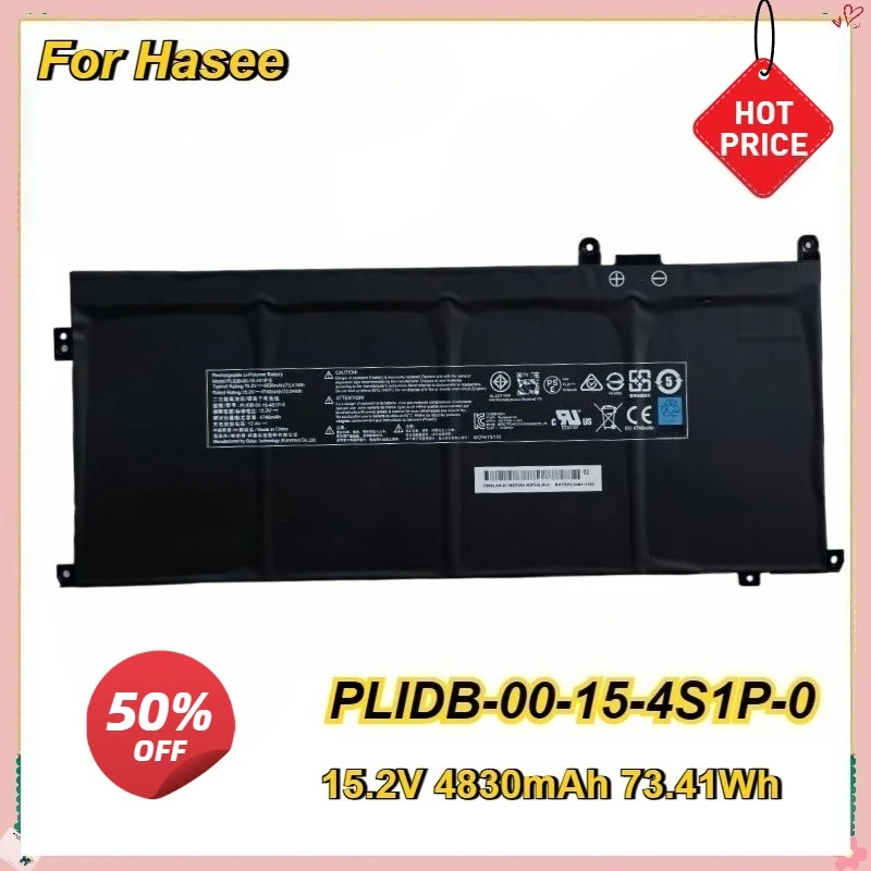

PLIDB-00-15-4S1P-0 Laptop Battery for Hasee Schenker Vision 15 Gaming Laptop Bateria 15.2V 4830mAh 73.41Wh M30053-001 4ICP4 110