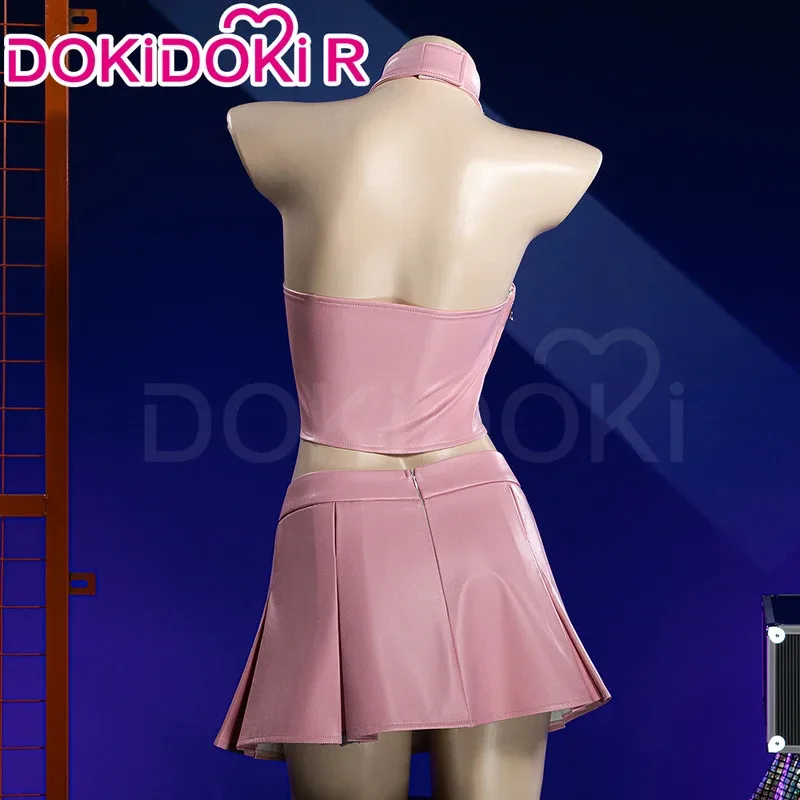 

LQIN STOCK Misa Amanee Косплей Костюм Аниме【S-2XL】DokiDoki-R Женское Милое Розовое Кожаное Платье Миса Косплей Плюс Размер