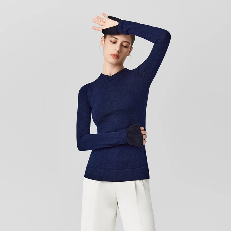 Pull en laine à manches longues pour femmes, pull mince, tricots de haute qualité, vêtements pour femmes, Totem * 23AW, T0T