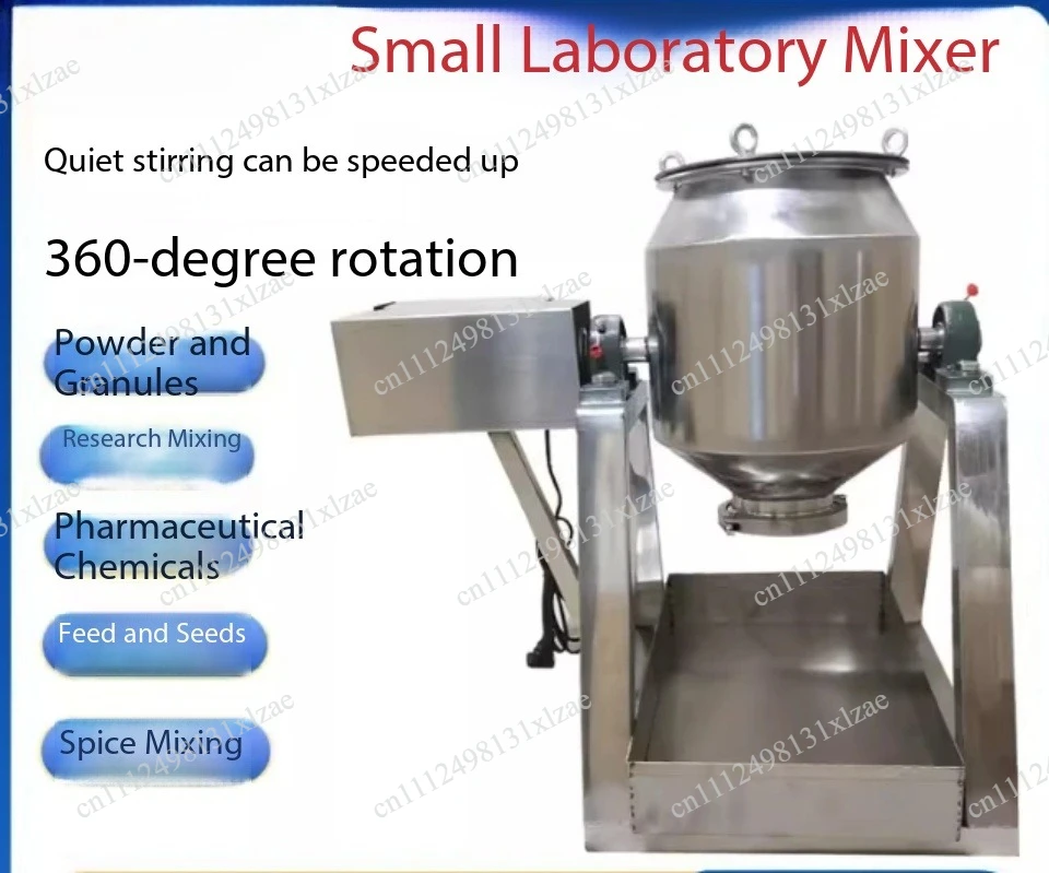 5L Mini Rotary Drum Mixer for Lab - Food Tea Spice Dry Ingredient Agitator Machine for Small Batch Mixing