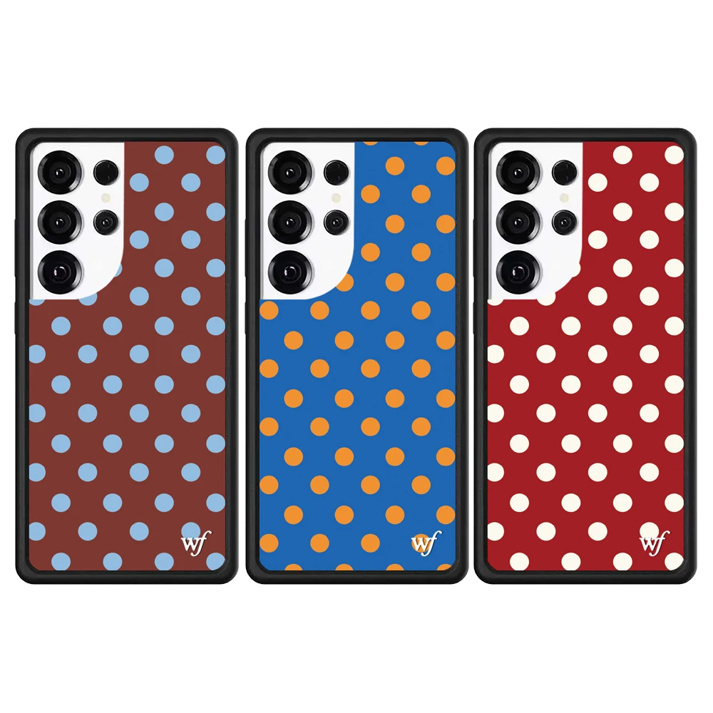 Cute Colorful Polka Dots For  Samsung S23Ultra S24Ultra S25 Ultra WF Simple Pink Fashion WildFlower Case